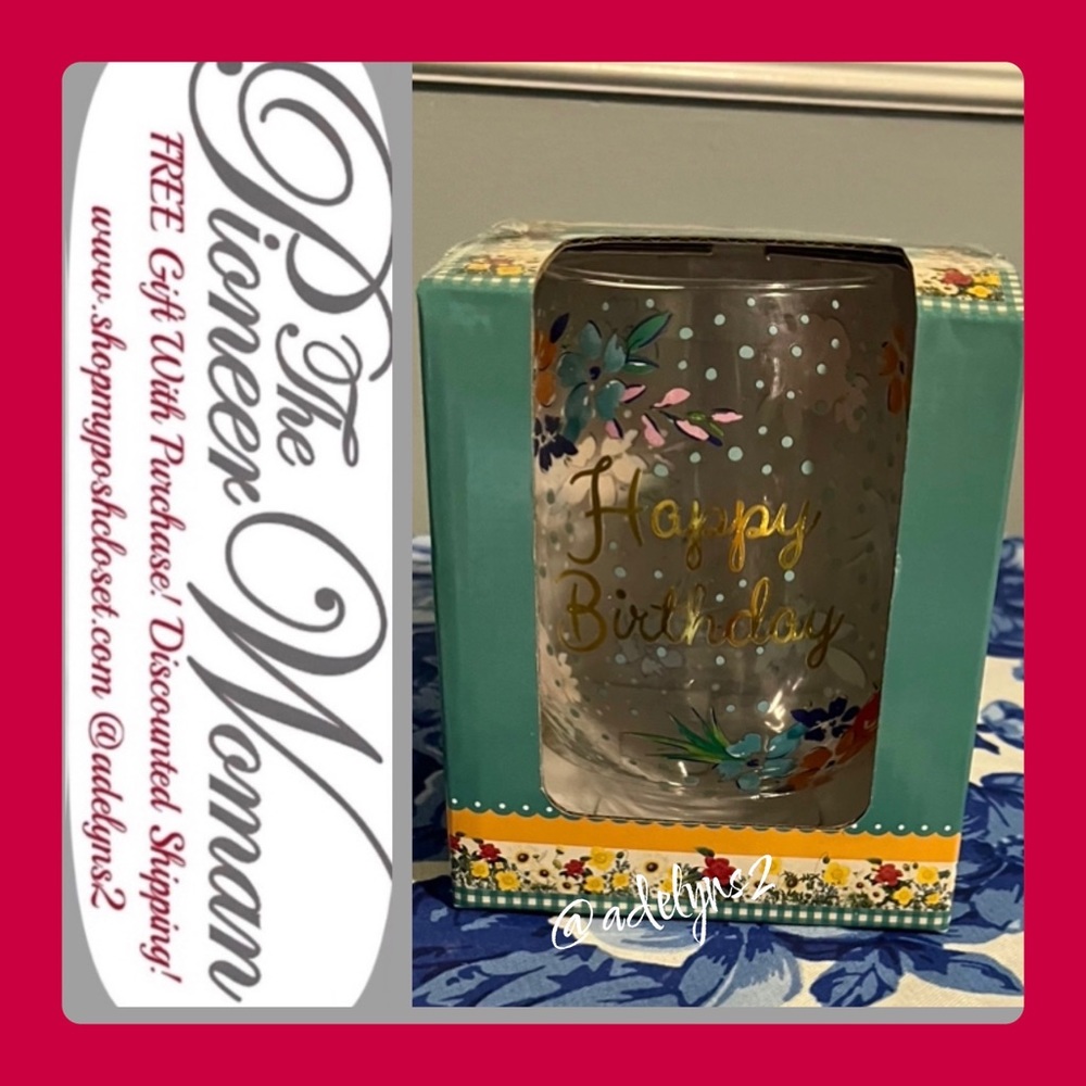 HTF Last One! 🌺 New The Pioneer Woman Happy Birthday Wine Glass, Qty 1